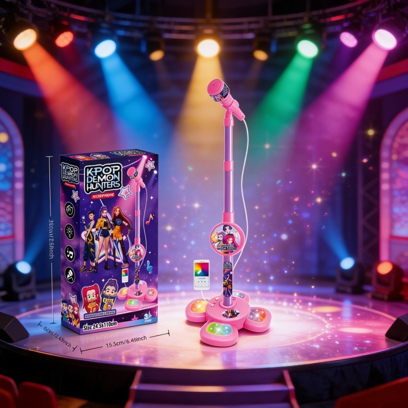 Kids Educational Device - Children's& Karaoke Microphone Guitar with Stand