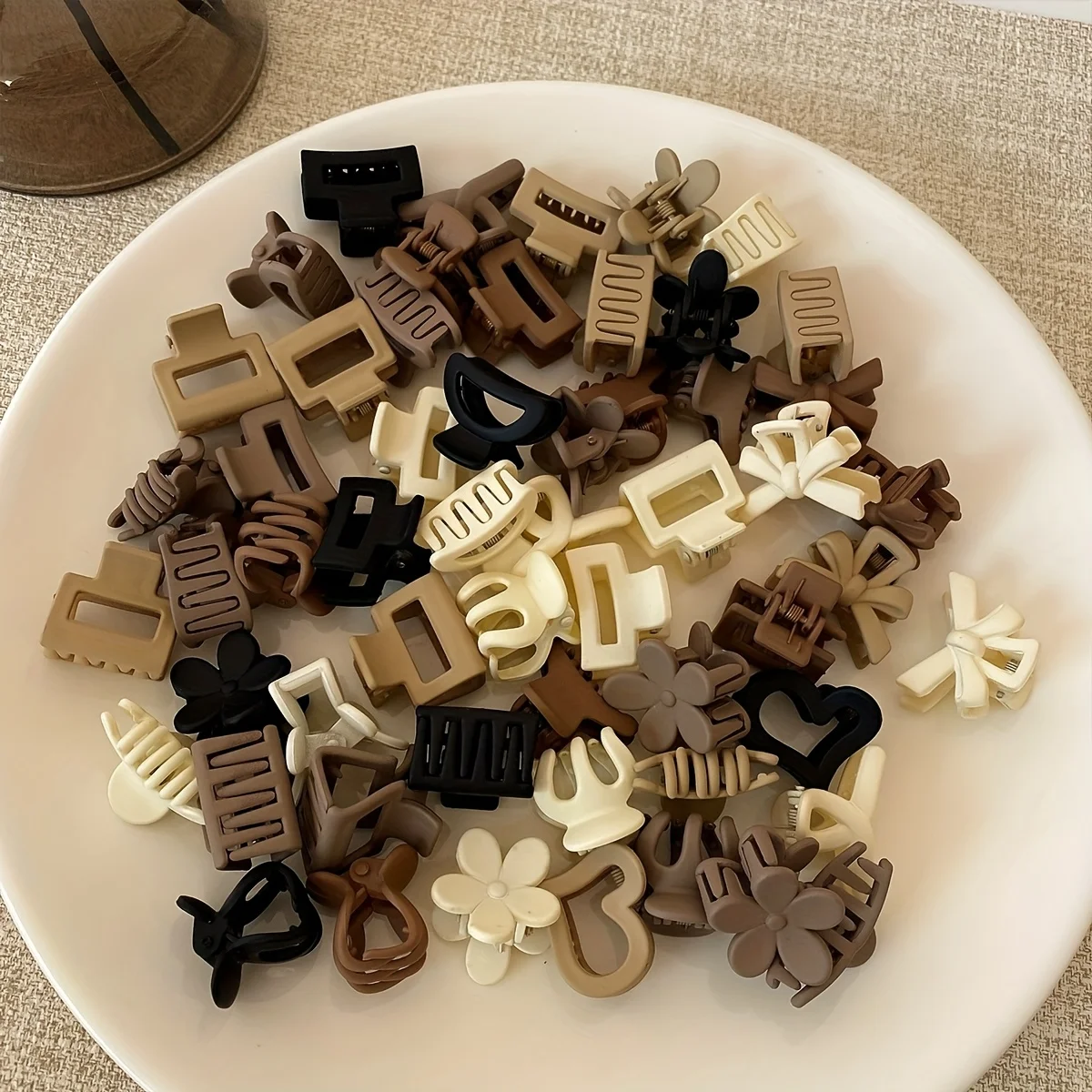 Kids Education School - 10/30pcs brown mini hair clips, bang