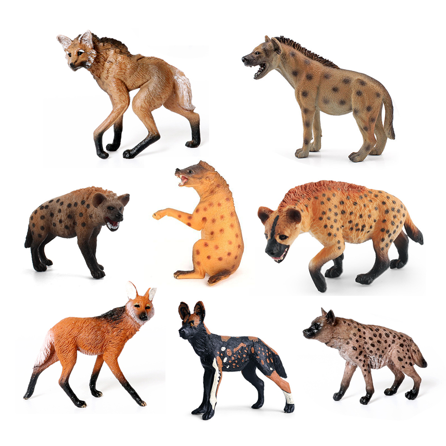 Kids Educational Device - Realistic Plastic Wildlife Hyena,Maned Wolf,African Wild
