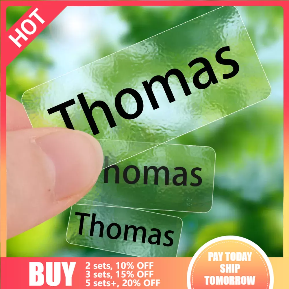 Kids Education School - Waterproof Tag Transparent Personalized Custom Name