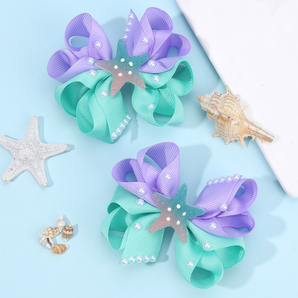2Pcs Starfish Bow Hair Clips F - Kids Education School recension och pris