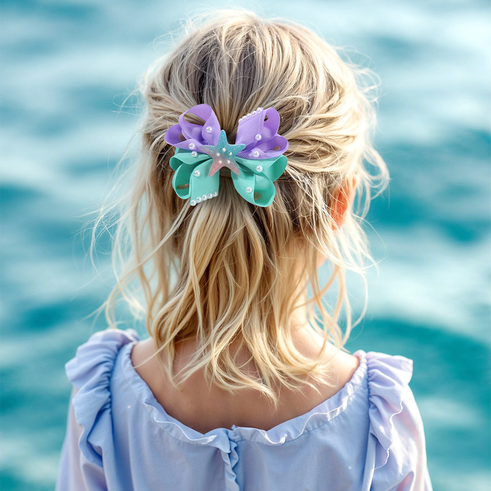 2Pcs Starfish Bow Hair Clips F - Kids Education School recension och pris