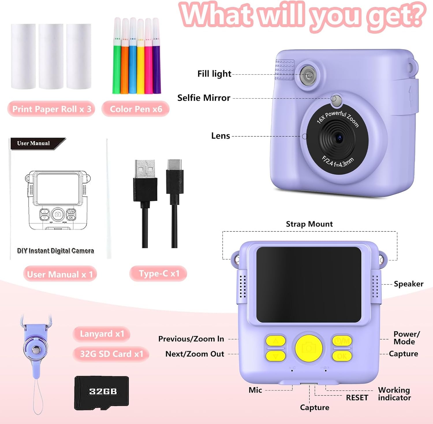 InstantPrint Camera for Kids C - Kids Education News recension och pris