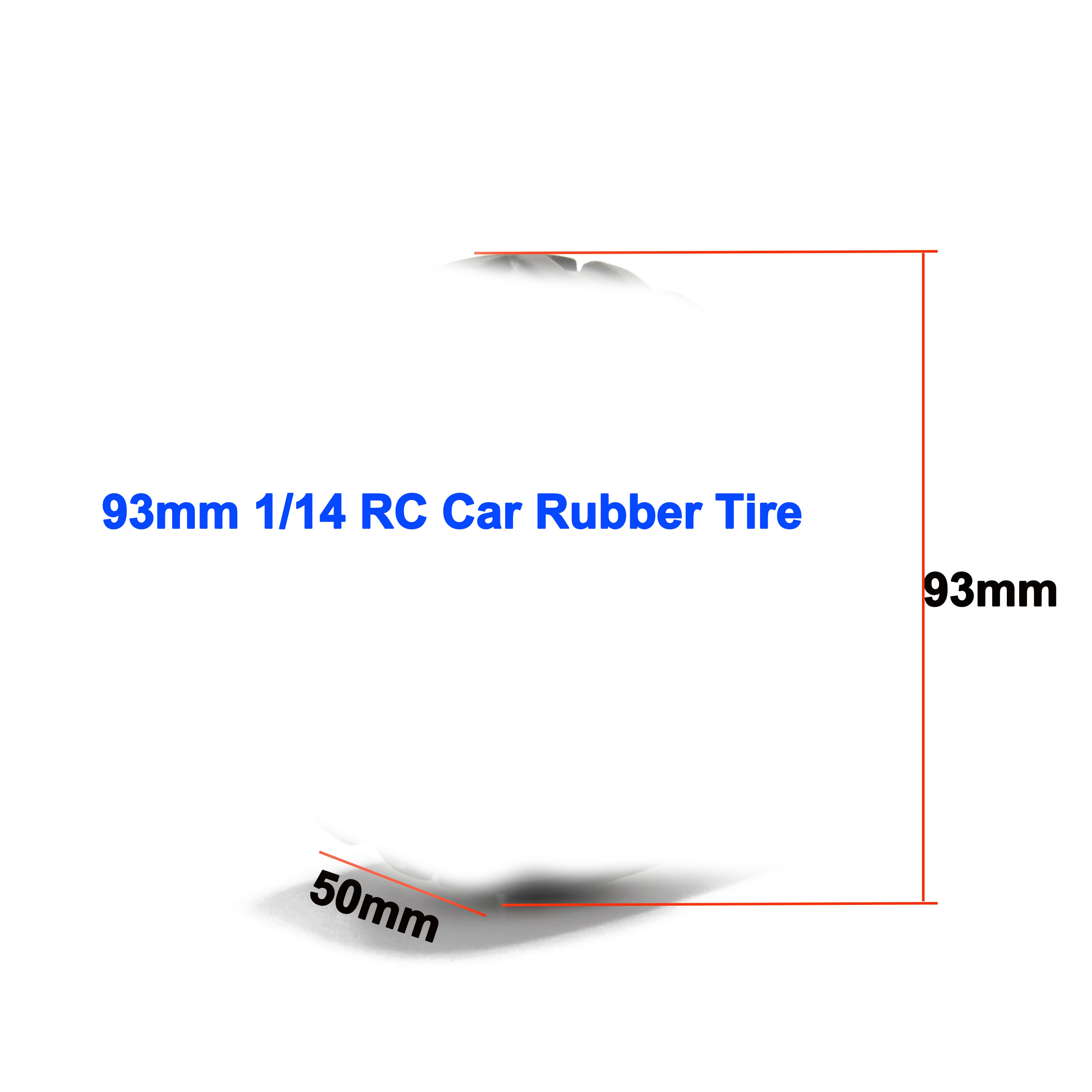 93mm 1/14 RC Car Rubber Tire W - Hot Wheels Car Monster Trucks recension och pris