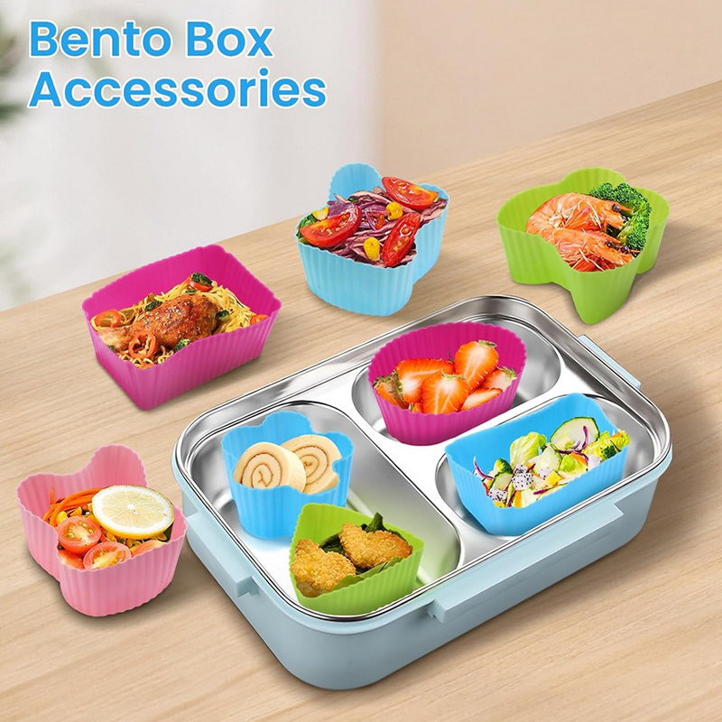 8PCS Silicone Lunch Box Divide - Kids Education School recension och pris