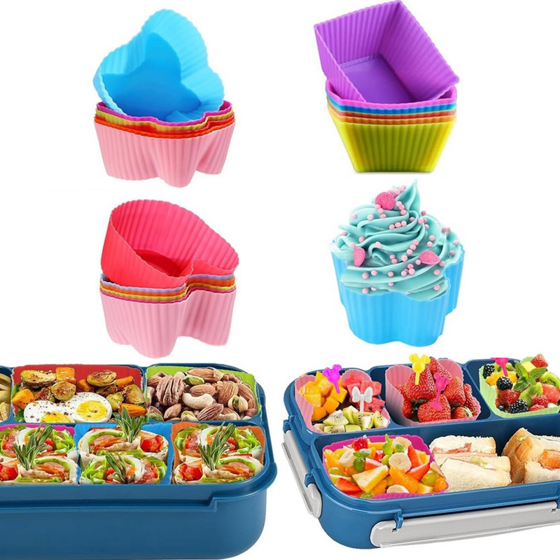 8PCS Silicone Lunch Box Divide - Kids Education School recension och pris