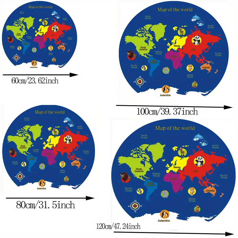 World Map Round Rug Flannel Ed - Kids Education World recension och pris