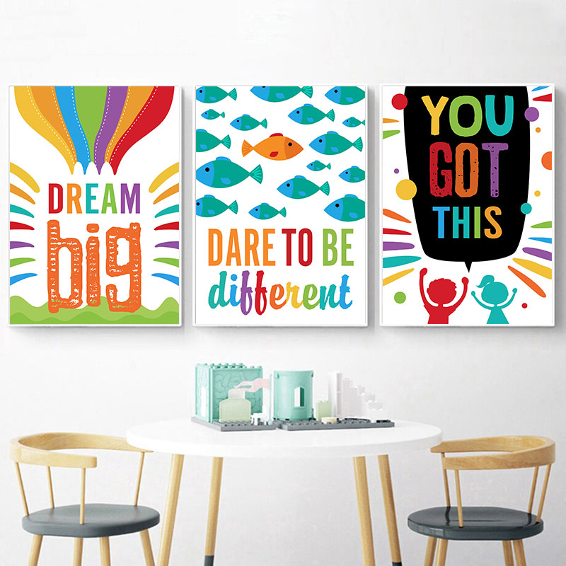 Colorful Cute Dream Big Quotes - Inspirational Kids Education Quotes recension och pris
