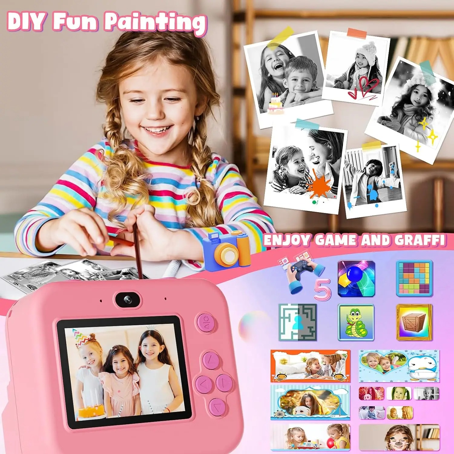 newInstant Print Camera With 3 - Kids Education News recension och pris
