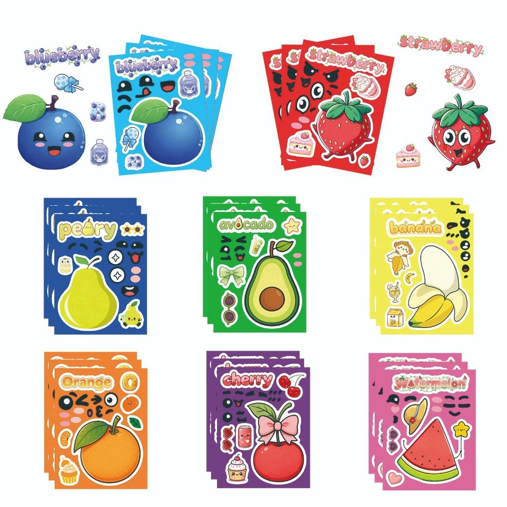 8 Sheets Make Face Cute Cartoo - Kids Education Store recension och pris