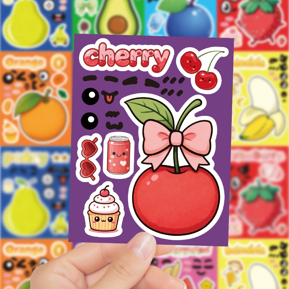 8 Sheets Make Face Cute Cartoo - Kids Education Store recension och pris