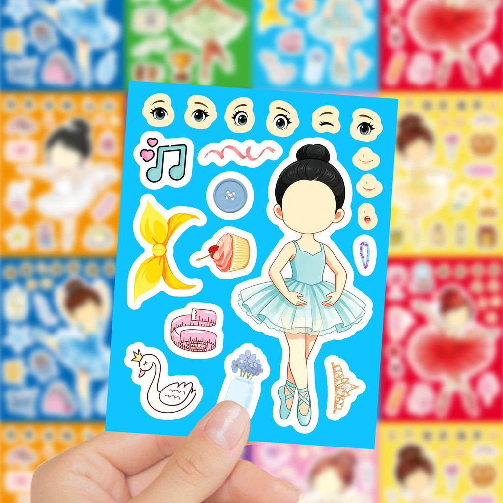 8Sheets Ballet Girl Make Face  - Kids Education Store recension och pris