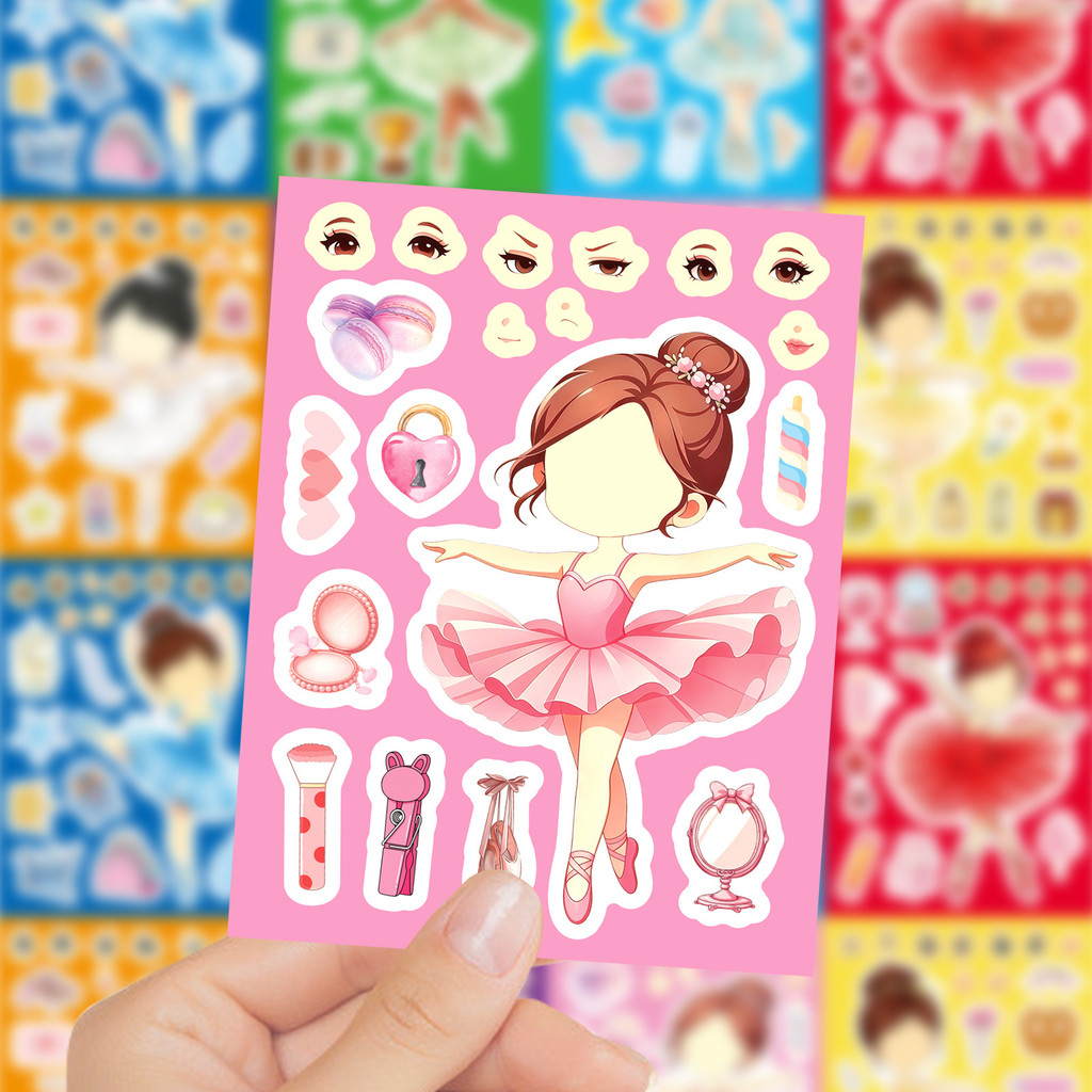 8Sheets Ballet Girl Make Face  - Kids Education Store recension och pris